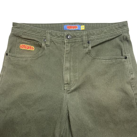 EMPYRE MENS RELAXED STRAIGHT LEG JEANS SIZE 33 OLIVE GREEN DENIM - Picture 3 of 7